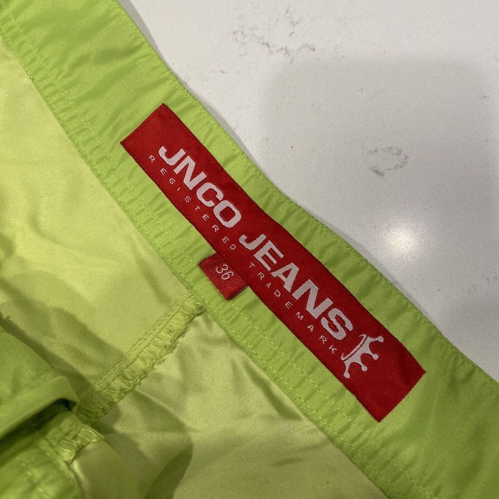 VTG JNCO Jeans Men's Board Shorts Dragon Tribal Neon Size 36 Swim Swimwear 90s - Picture 6 of 8